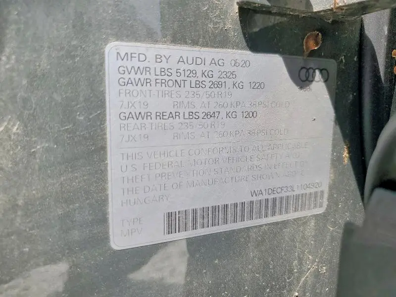 2020 AUDI Q3 PREMIUM S LINE  
