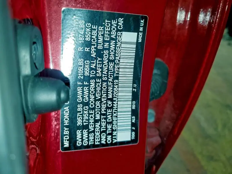 2018 HONDA CIVIC SPORT  