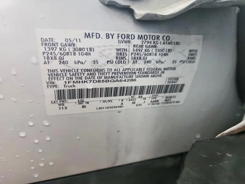 2011 FORD EXPLORER XLT  