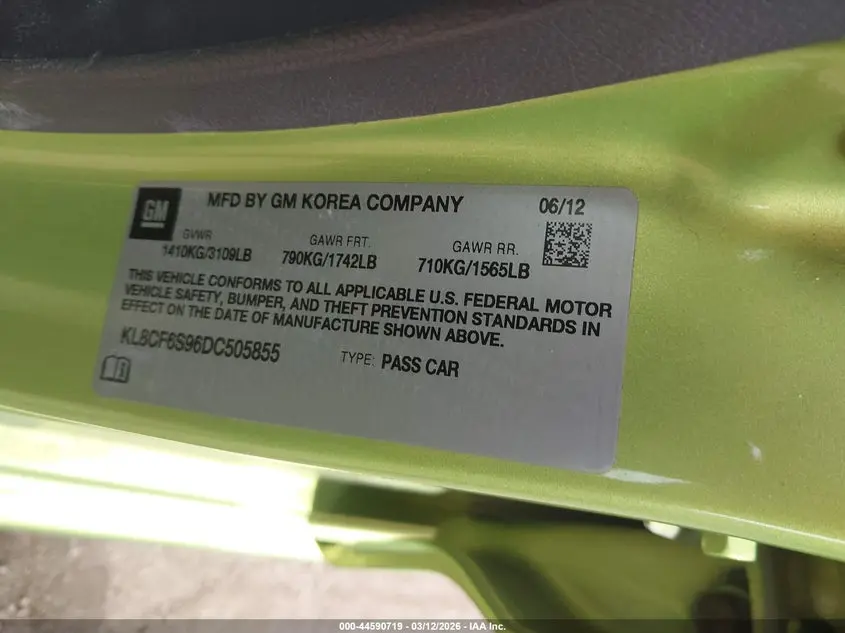 2013 CHEVROLET SPARK 2LT AUTO