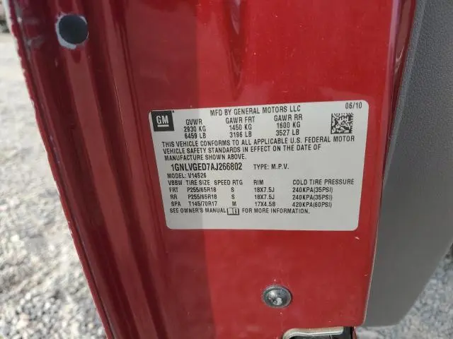 2010 CHEVROLET TRAVERSE LT  