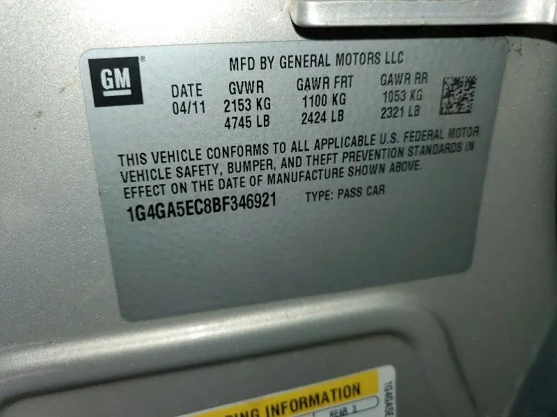 2011 BUICK LACROSSE CX  