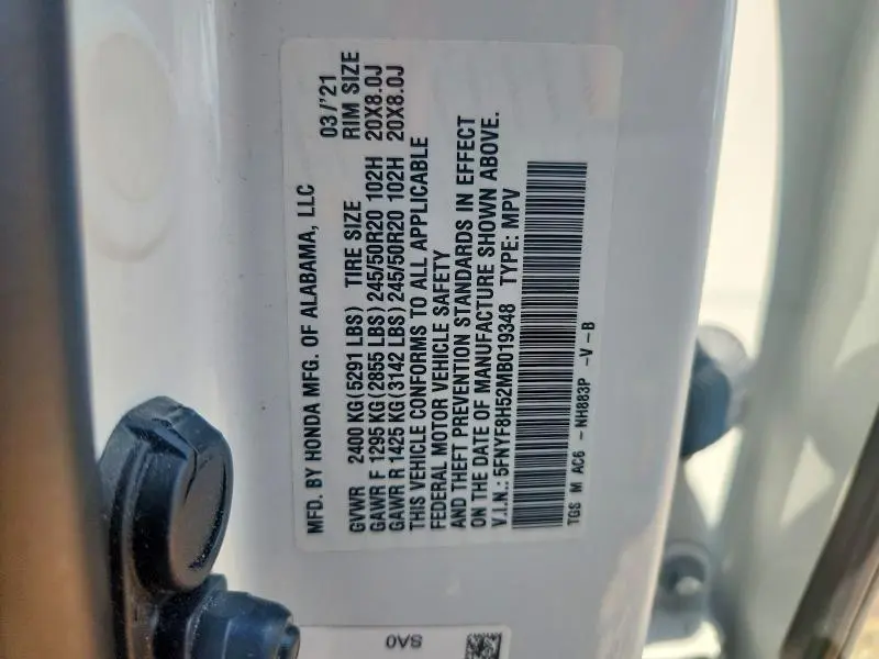 2021 HONDA PASSPORT EXL  