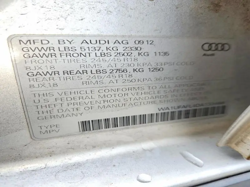 2013 AUDI A4 ALLROAD PREMIUM PLUS  