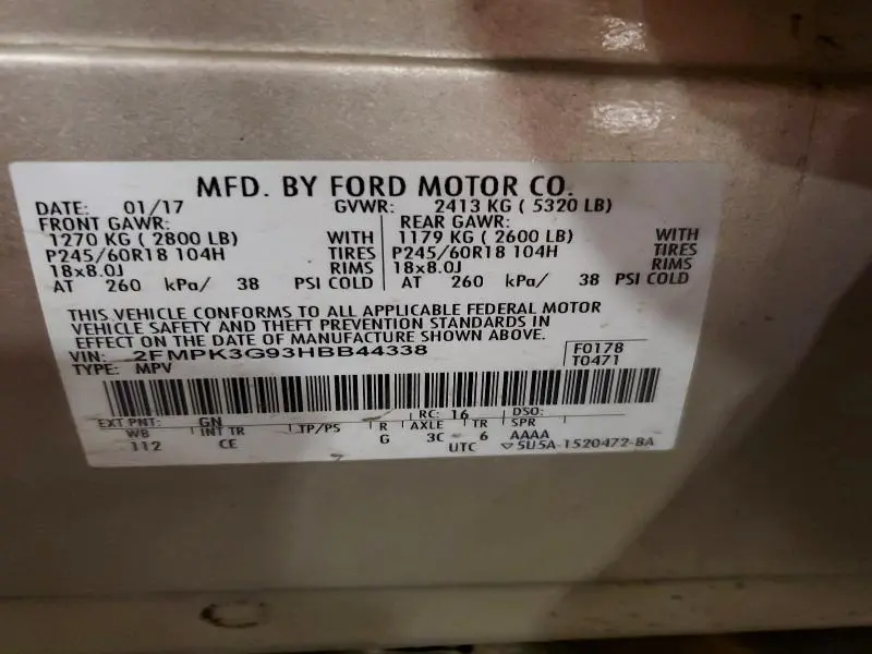 2017 FORD EDGE SE  