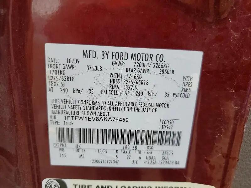 2010 FORD F150 SUPERCREW  