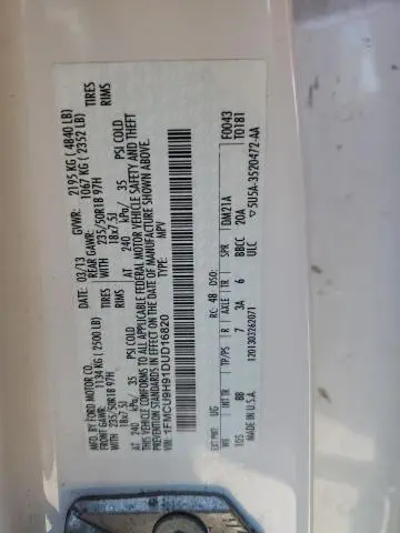 2013 FORD ESCAPE SEL  