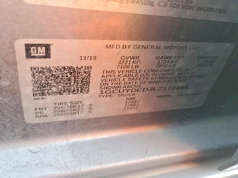 2020 CHEVROLET SILVERADO K1500 LT  