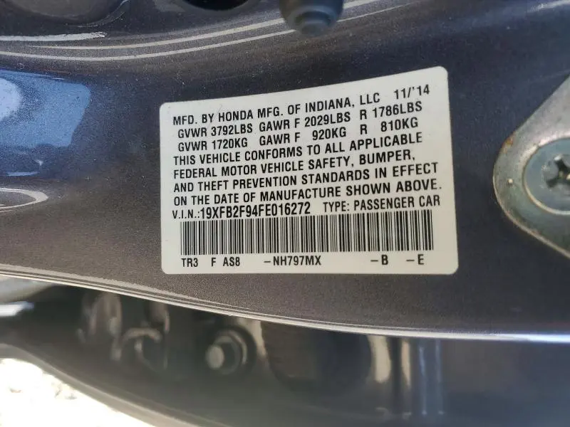 2015 HONDA CIVIC EXL  