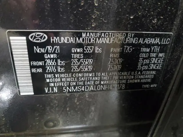 2022 HYUNDAI SANTA FE LIMITED  