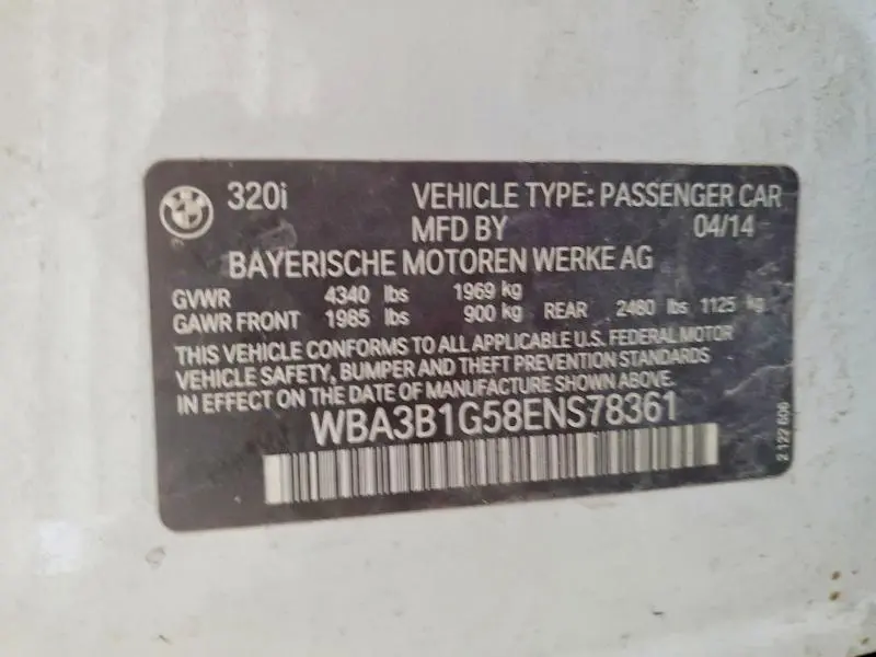 2014 BMW 320 I  