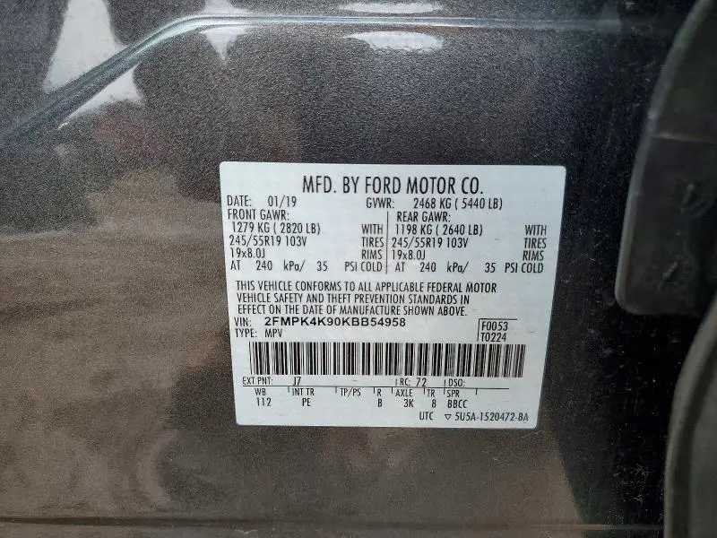 2019 FORD EDGE TITANIUM  