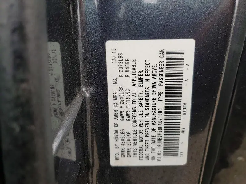 2015 ACURA TLX TECH  