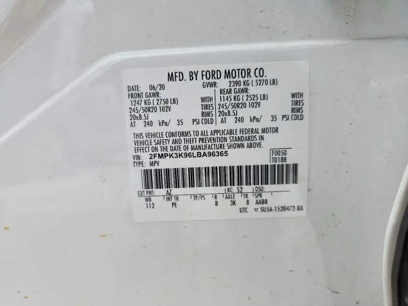 2020 FORD EDGE TITANIUM  