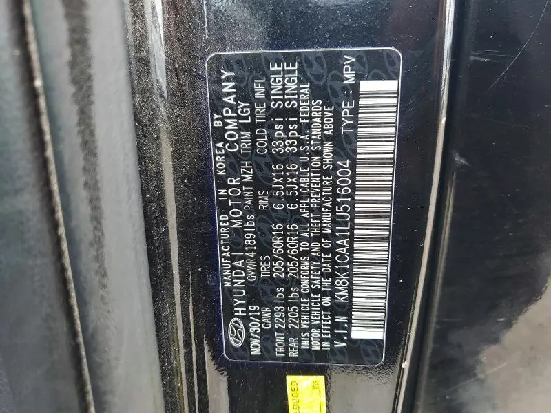 2020 HYUNDAI KONA SE  