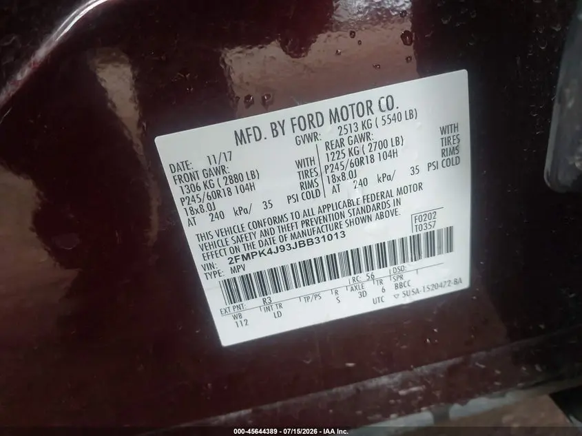 2018 FORD EDGE SEL