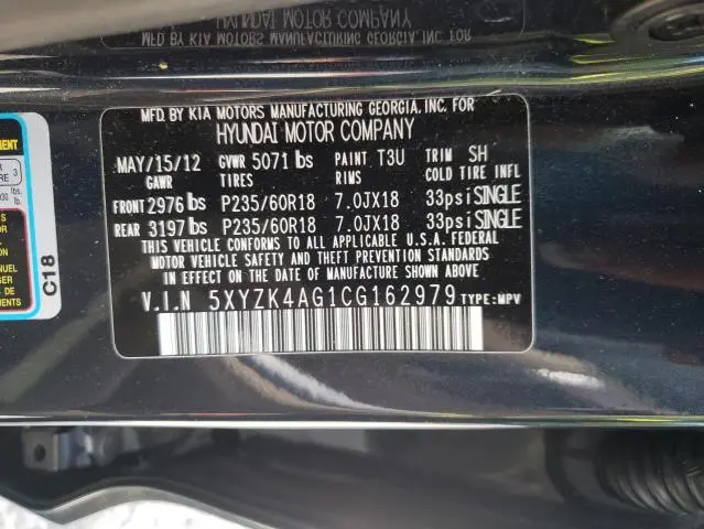 2012 HYUNDAI SANTA FE LIMITED  