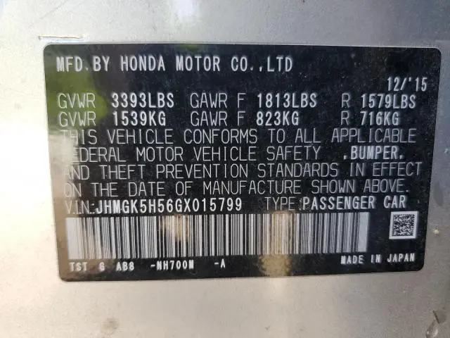 2016 HONDA FIT LX  