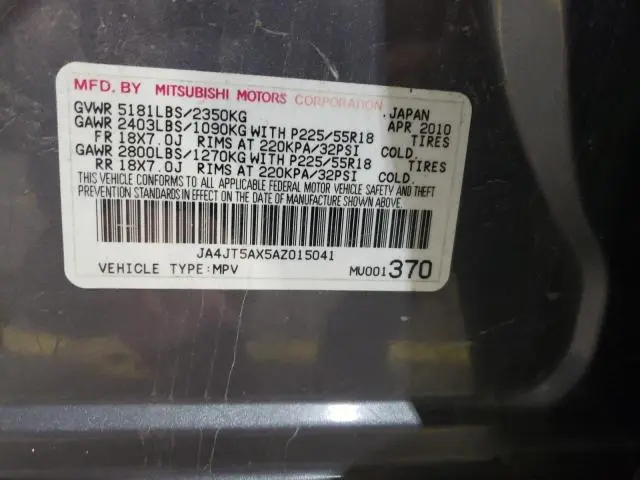 2010 MITSUBISHI OUTLANDER GT  