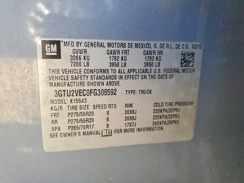 2015 GMC SIERRA K1500 SLT  