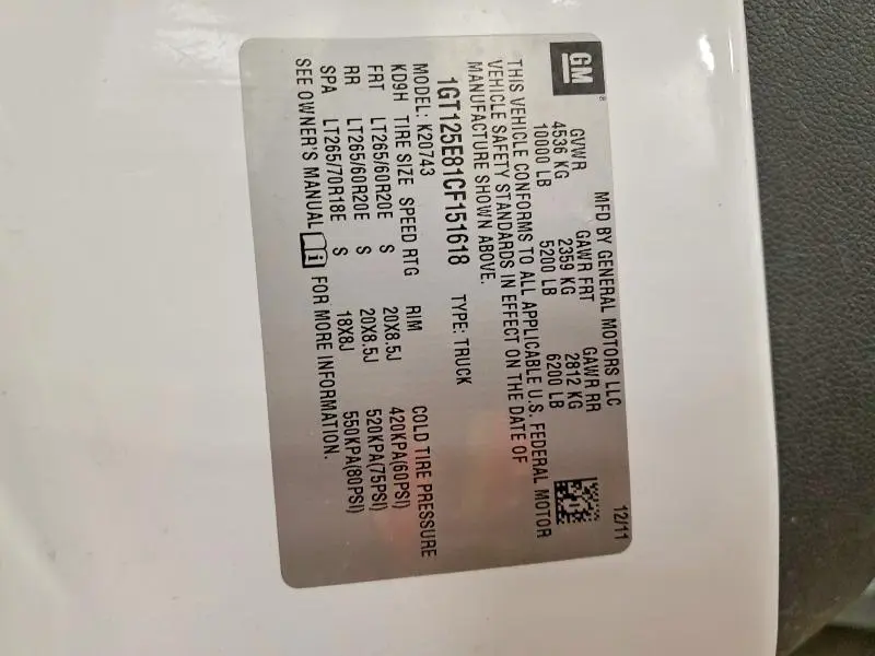 2012 GMC SIERRA K2500 DENALI  