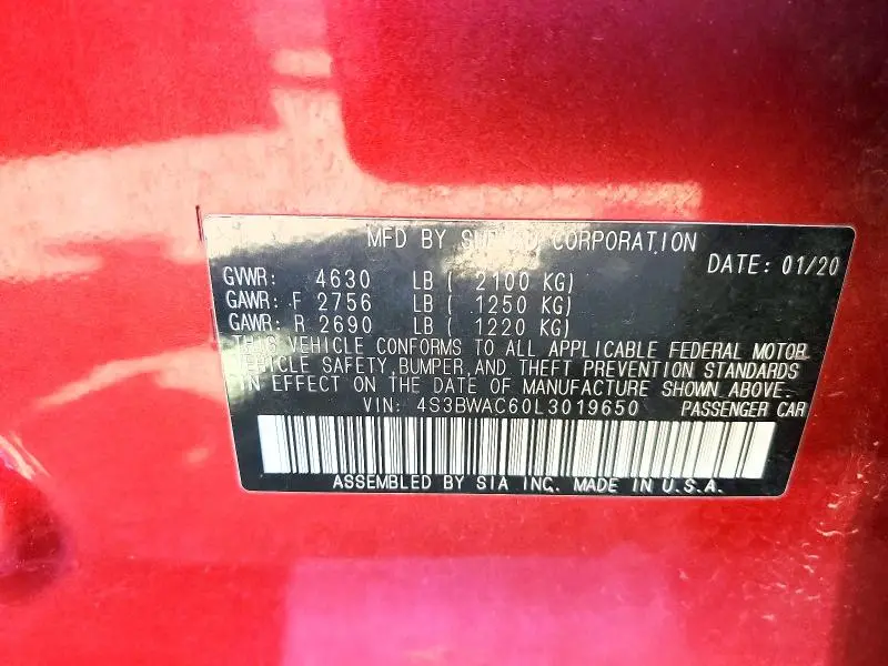 2020 SUBARU LEGACY PREMIUM  
