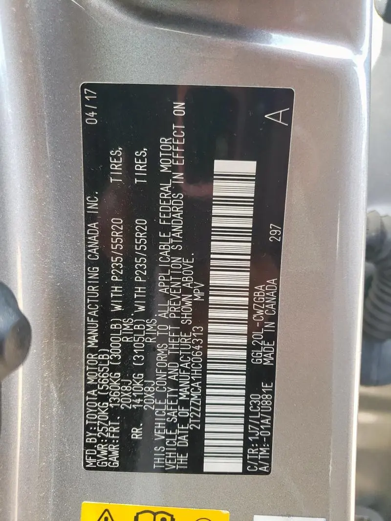 2017 LEXUS RX 350 BASE  