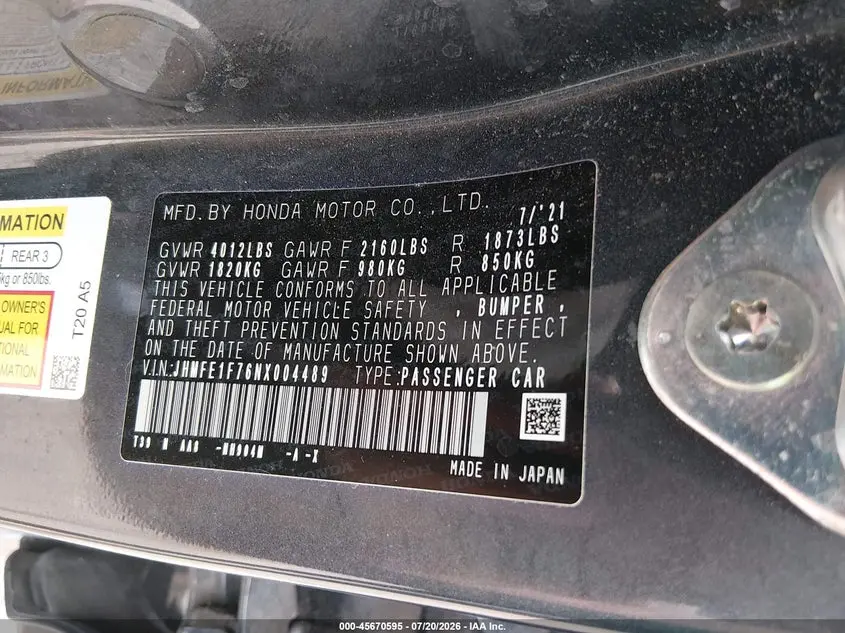 2022 HONDA CIVIC EX