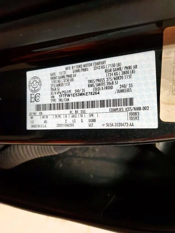 2021 FORD F150 SUPERCREW  