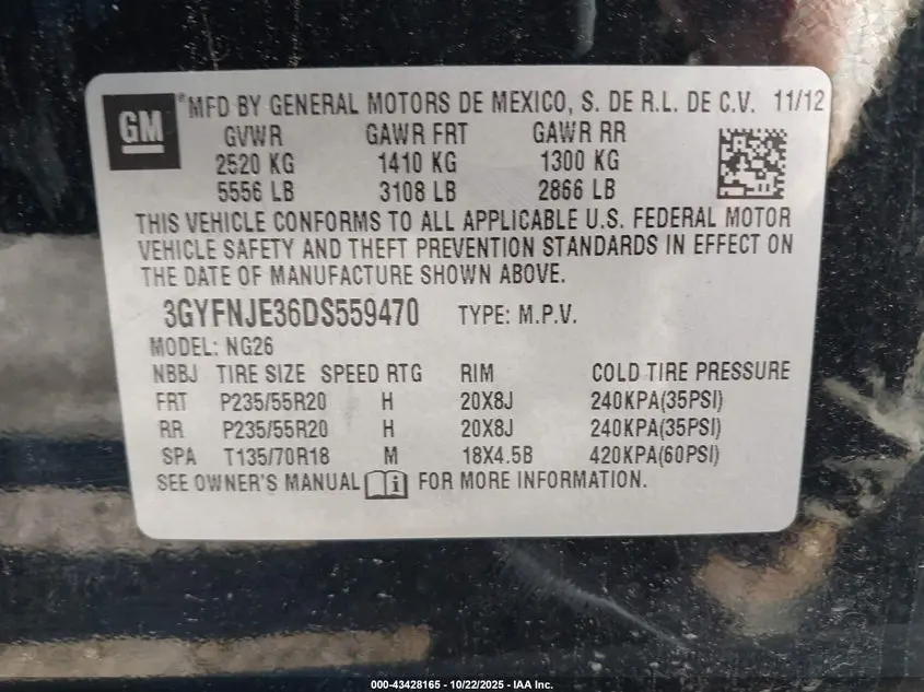 2013 CADILLAC SRX PREMIUM COLLECTION