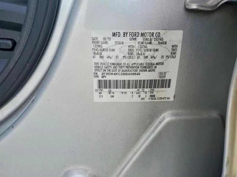 2011 FORD EDGE LIMITED  