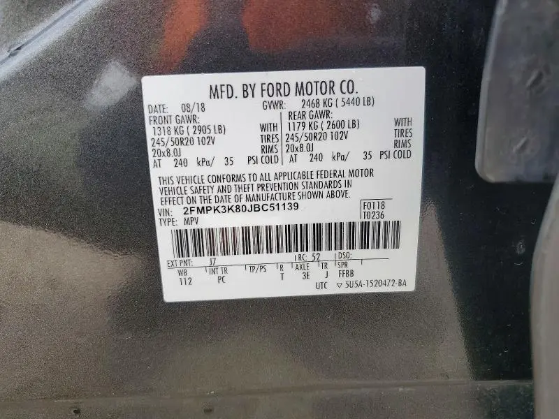 2018 FORD EDGE TITANIUM  