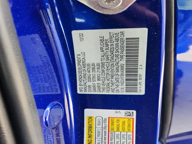 2022 HONDA ACCORD SPORT  