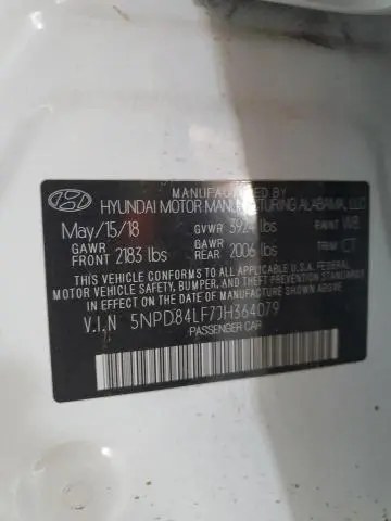 2018 HYUNDAI ELANTRA SEL  