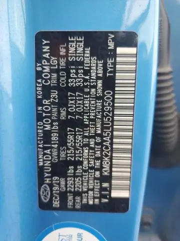 2020 HYUNDAI KONA SEL  