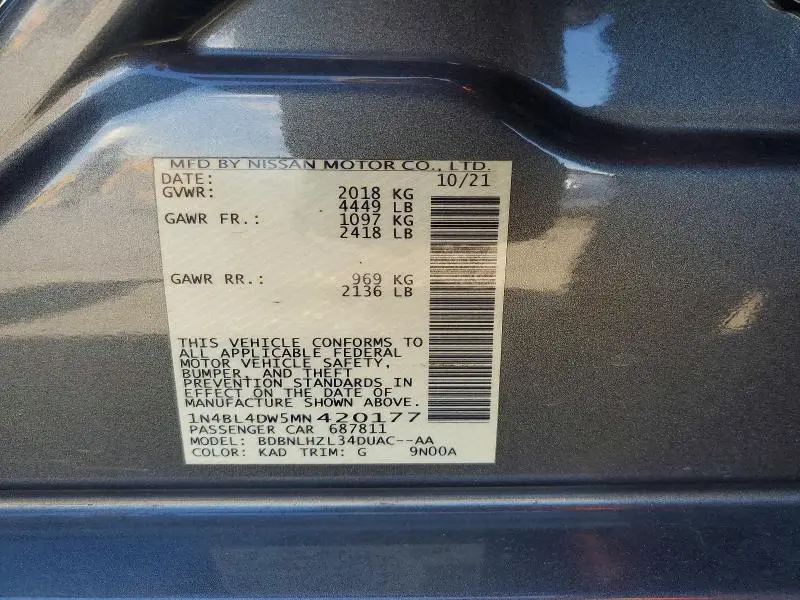 2021 NISSAN ALTIMA   