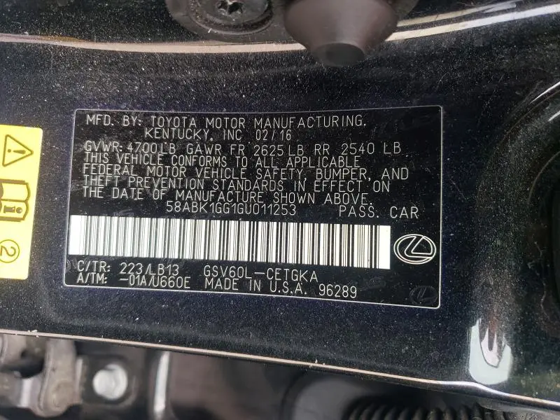 2016 LEXUS ES 350 BASE  