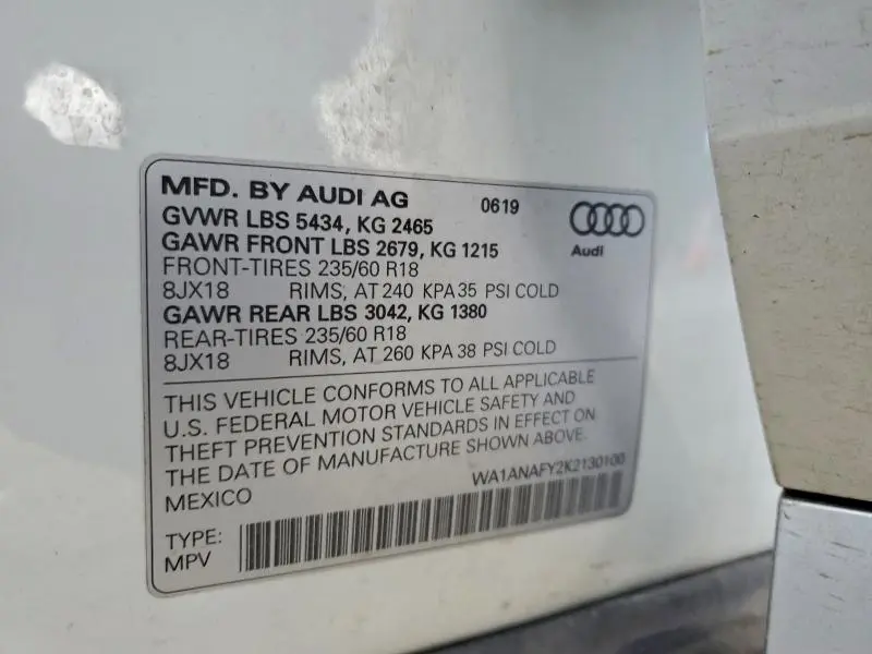 2019 AUDI Q5 PREMIUM  