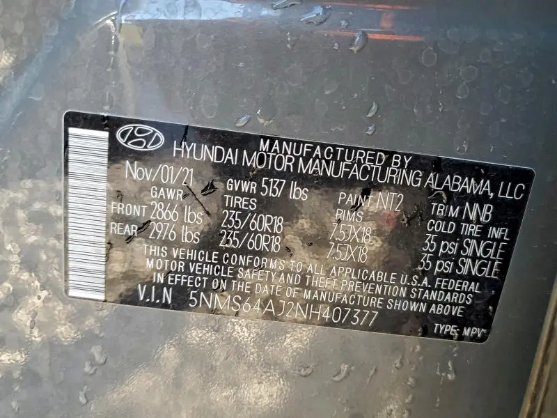 2022 HYUNDAI SANTA FE SEL  