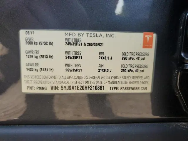2017 TESLA MODEL S   