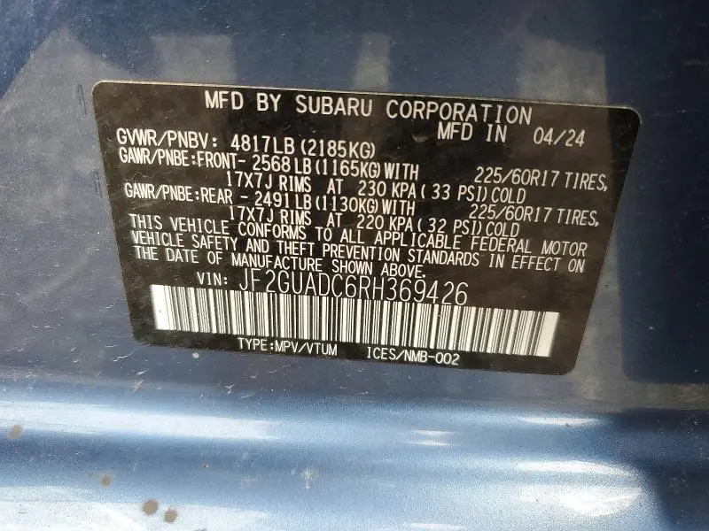 2024 SUBARU CROSSTREK PREMIUM  