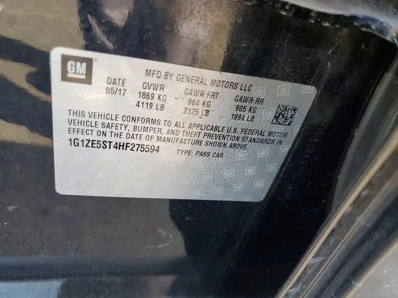 2017 CHEVROLET MALIBU LT  