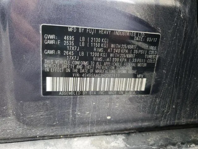 2017 SUBARU OUTBACK 2.5I  