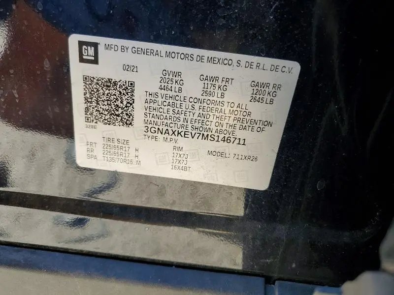 2021 CHEVROLET EQUINOX LT  