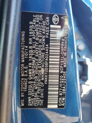 2015 TOYOTA YARIS   