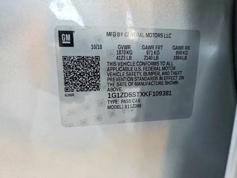2019 CHEVROLET MALIBU LT  