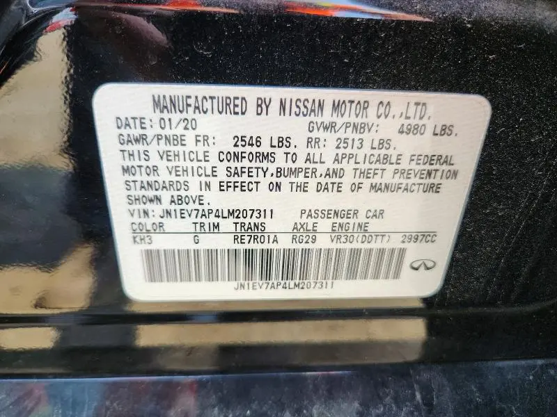 2020 INFINITI Q50 3.0T PURE  