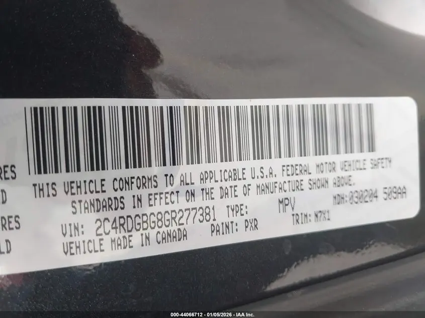 2016 DODGE GRAND CARAVAN SE PLUS