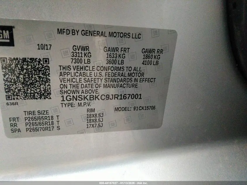 2018 CHEVROLET TAHOE LT