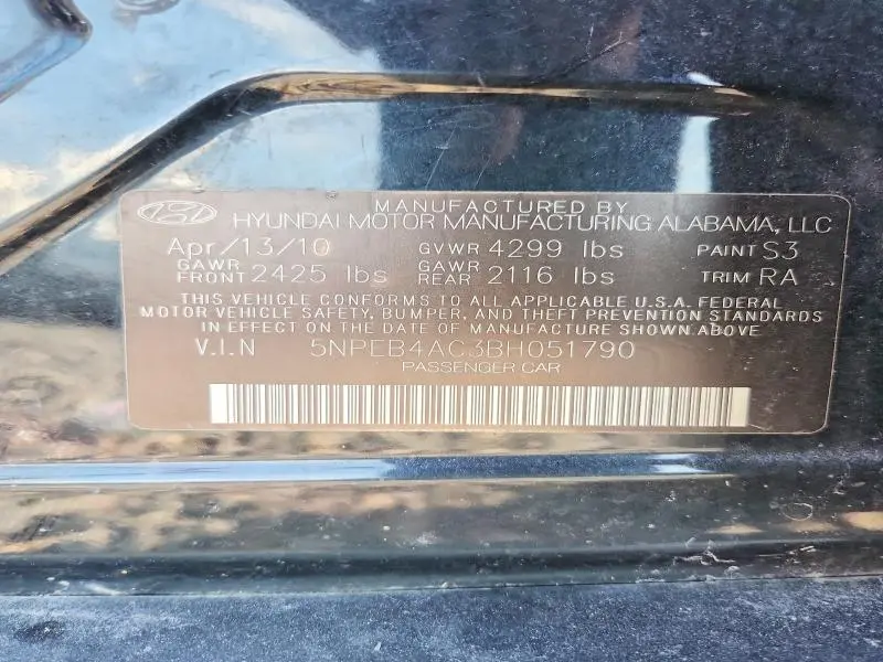 2011 HYUNDAI SONATA GLS  
